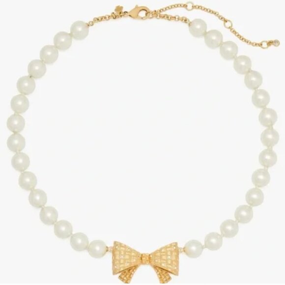 Kate Spade Wrapped In A Bow Pearl Necklace NEW - Picture 3 of 5